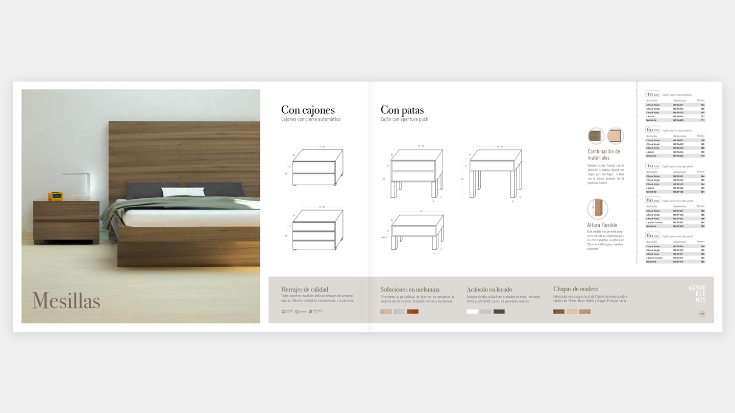 diseno grafico para catálogos de mobiliario